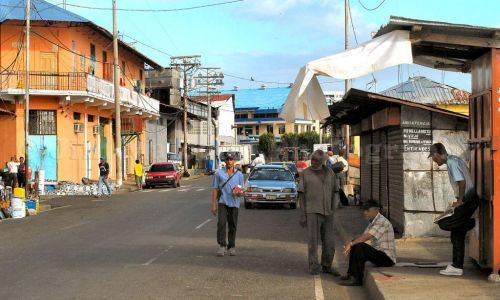 Quayside market, entrance to Casco Veijo,Panama City